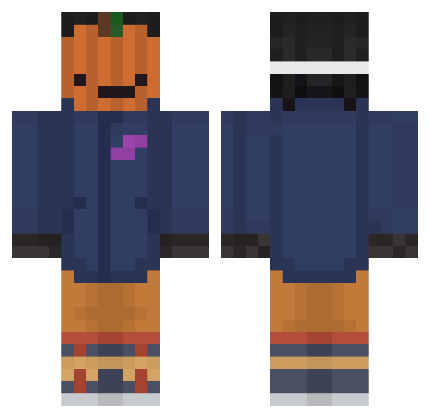 AdrianSitooo Minecraft skin, front and back view