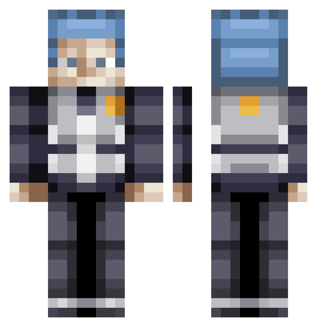 zippier Minecraft skin, front and back view