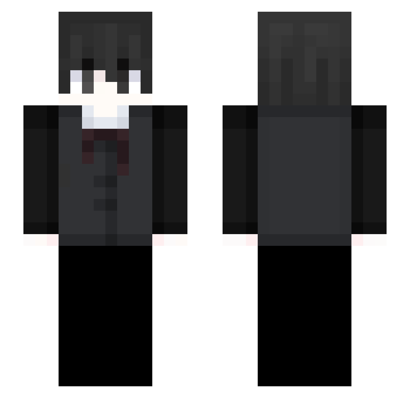 vichow Minecraft skin, front and back view