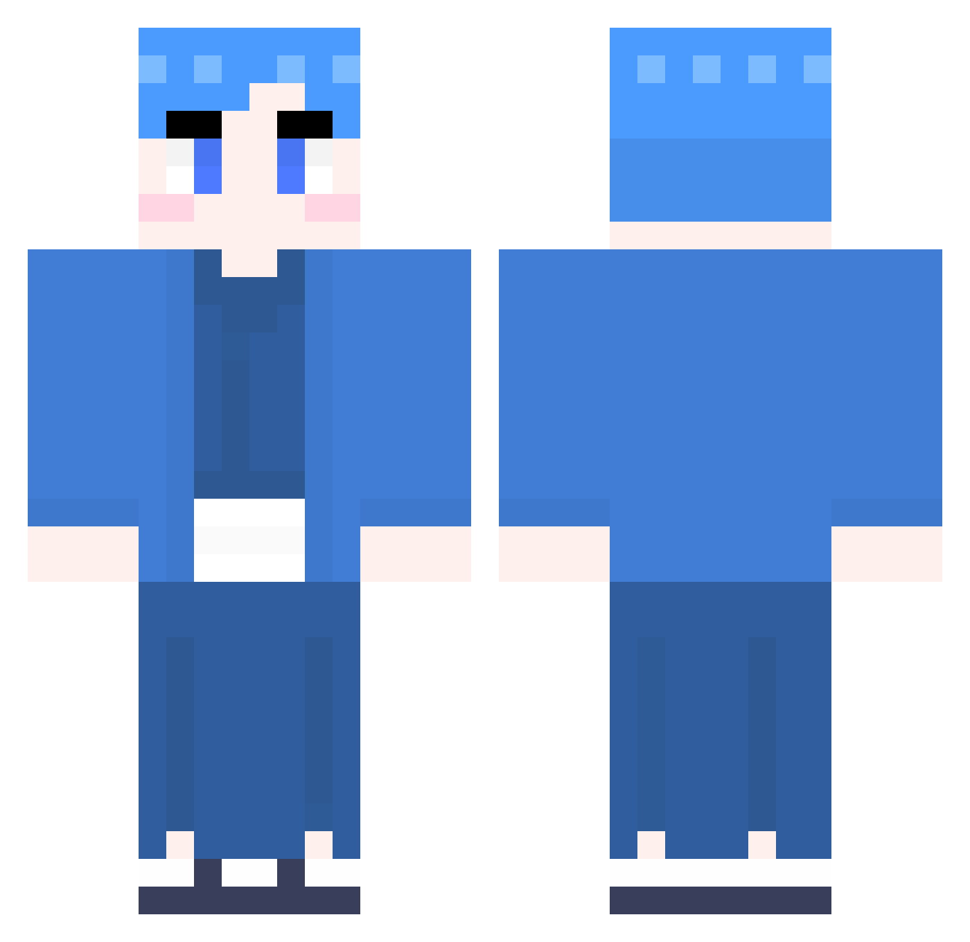 zx332 Minecraft skin, front and back view