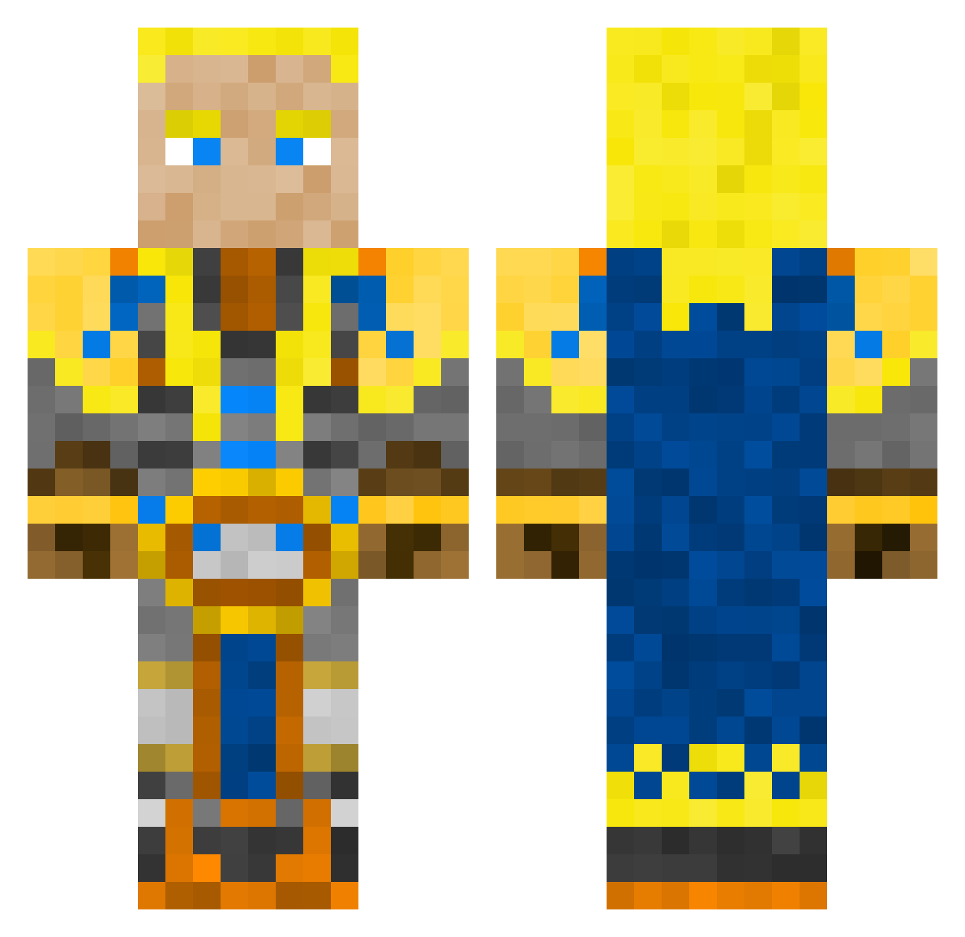 ItsPaleee Minecraft skin, front and back view
