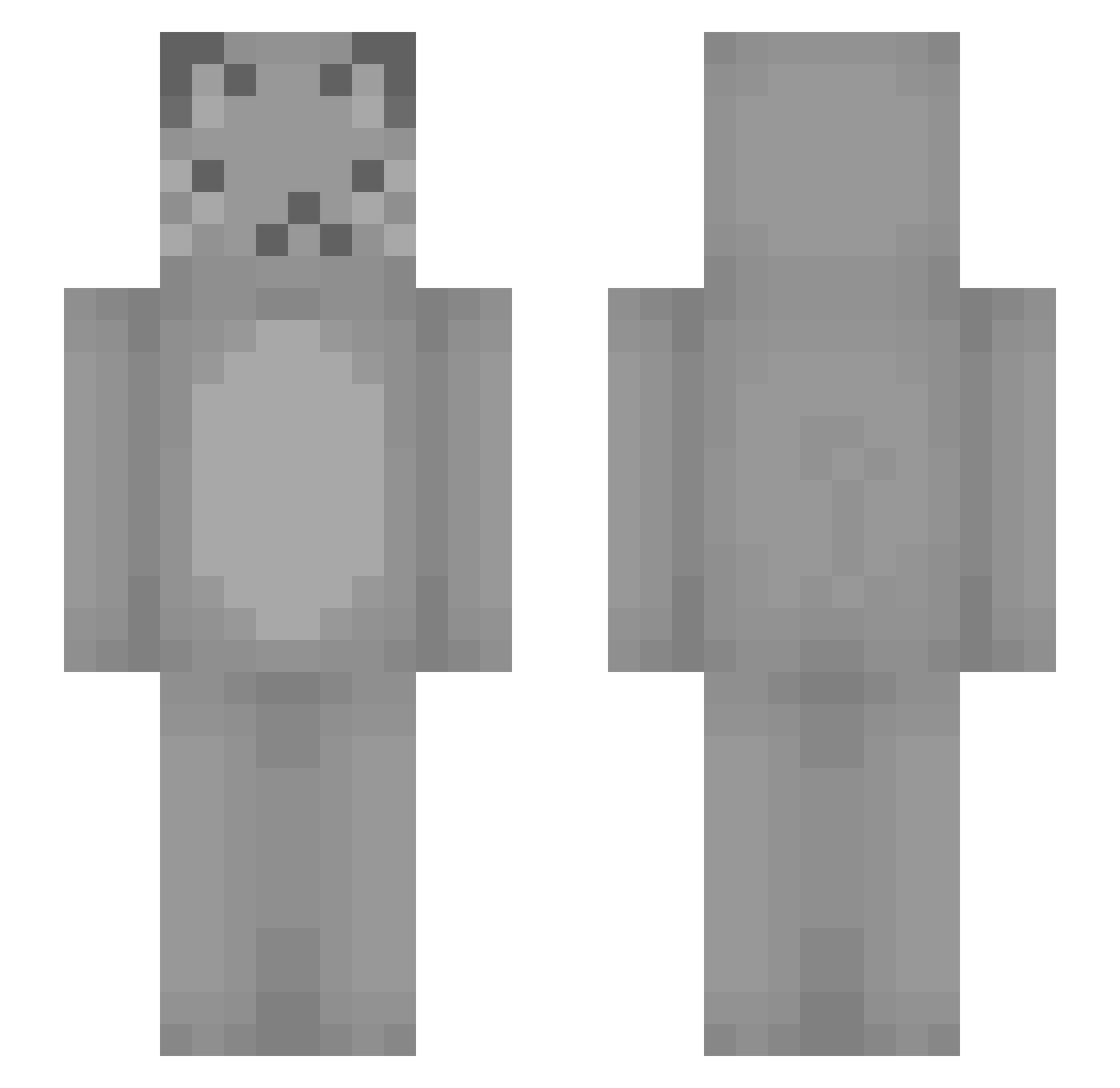 hypisel Minecraft skin, front and back view