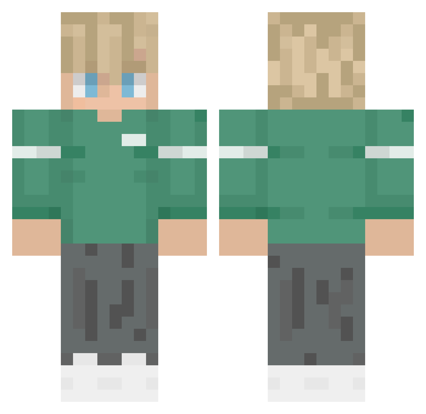 ThatoneTurkey20 Minecraft skin, front and back view