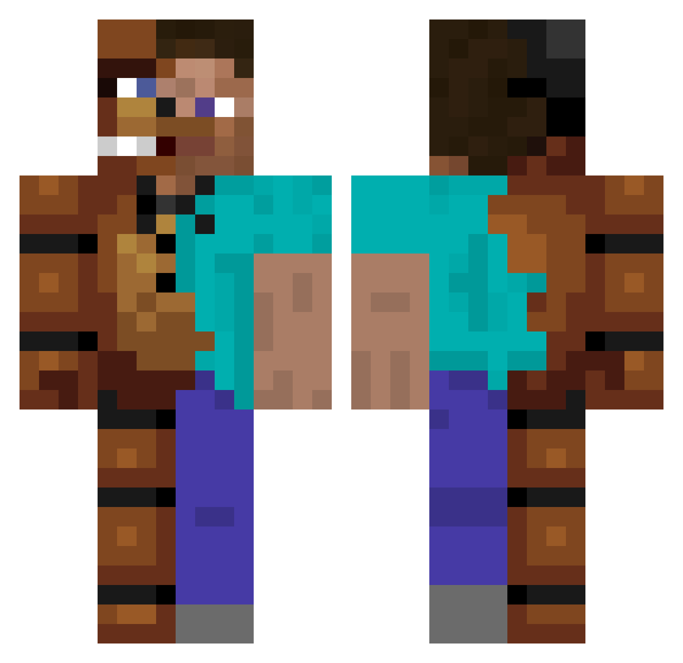 brotherssmith Minecraft skin, front and back view