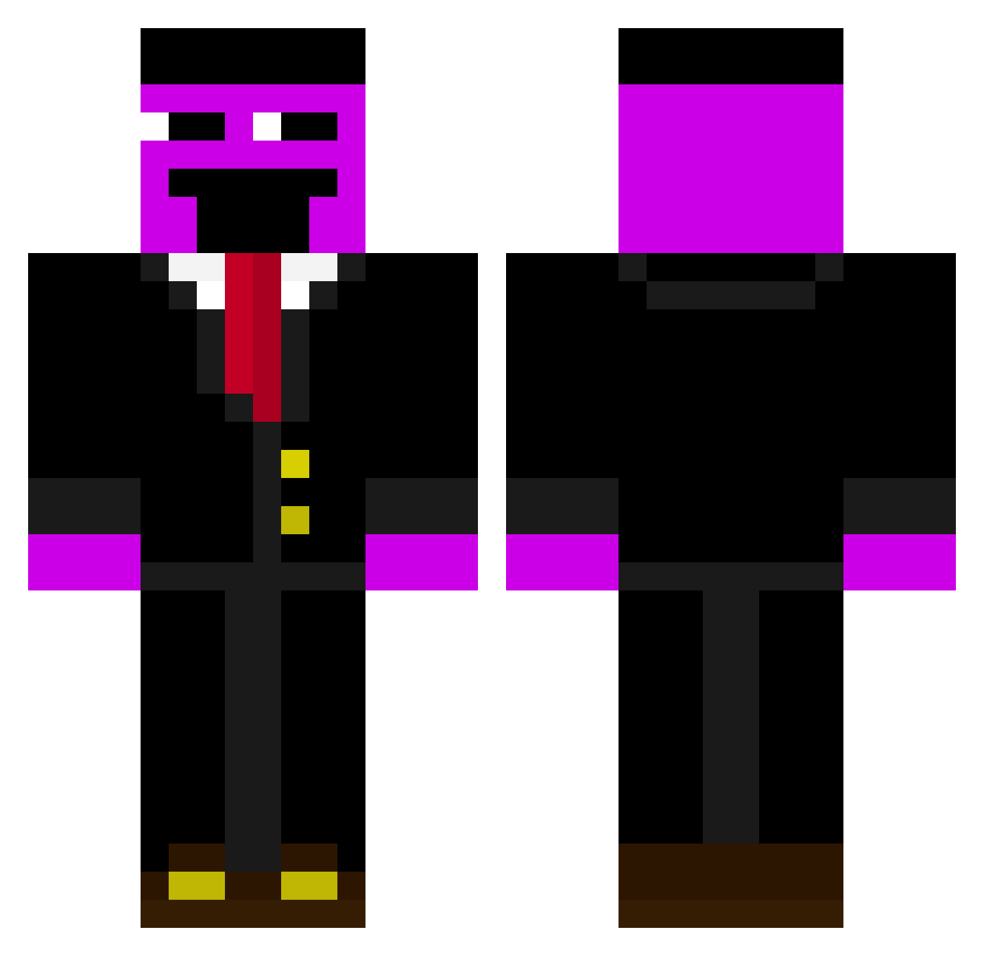 SleepyAntMC Minecraft skin, front and back view