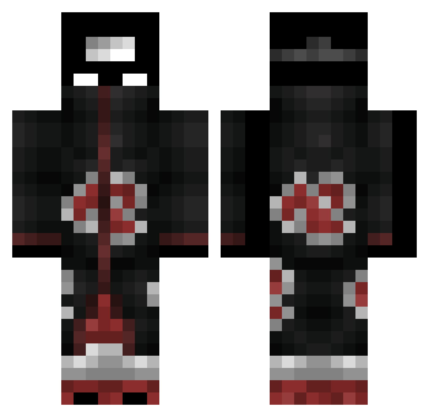 UltraJaB Minecraft skin, front and back view