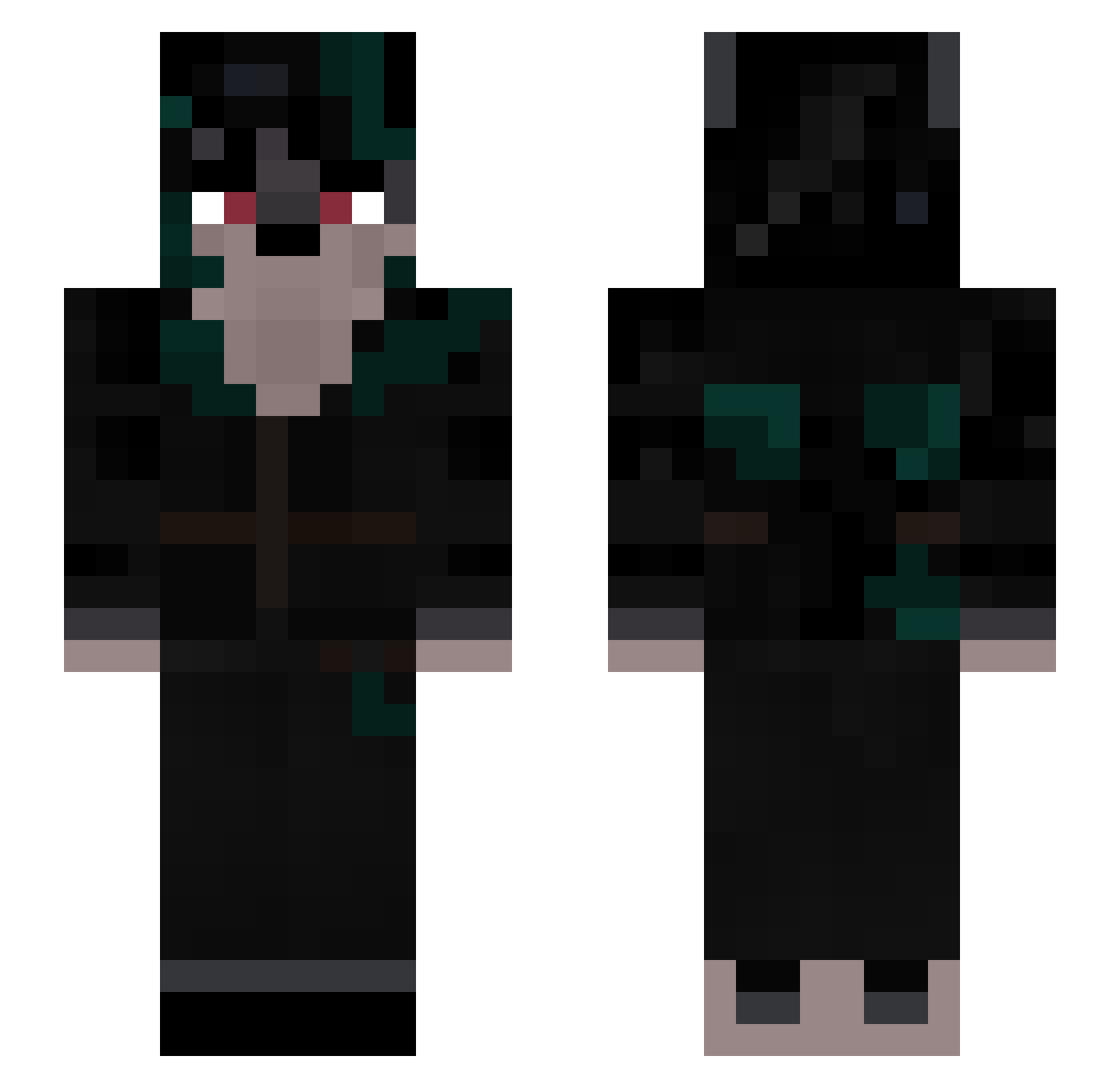 Runa_rde Minecraft skin, front and back view