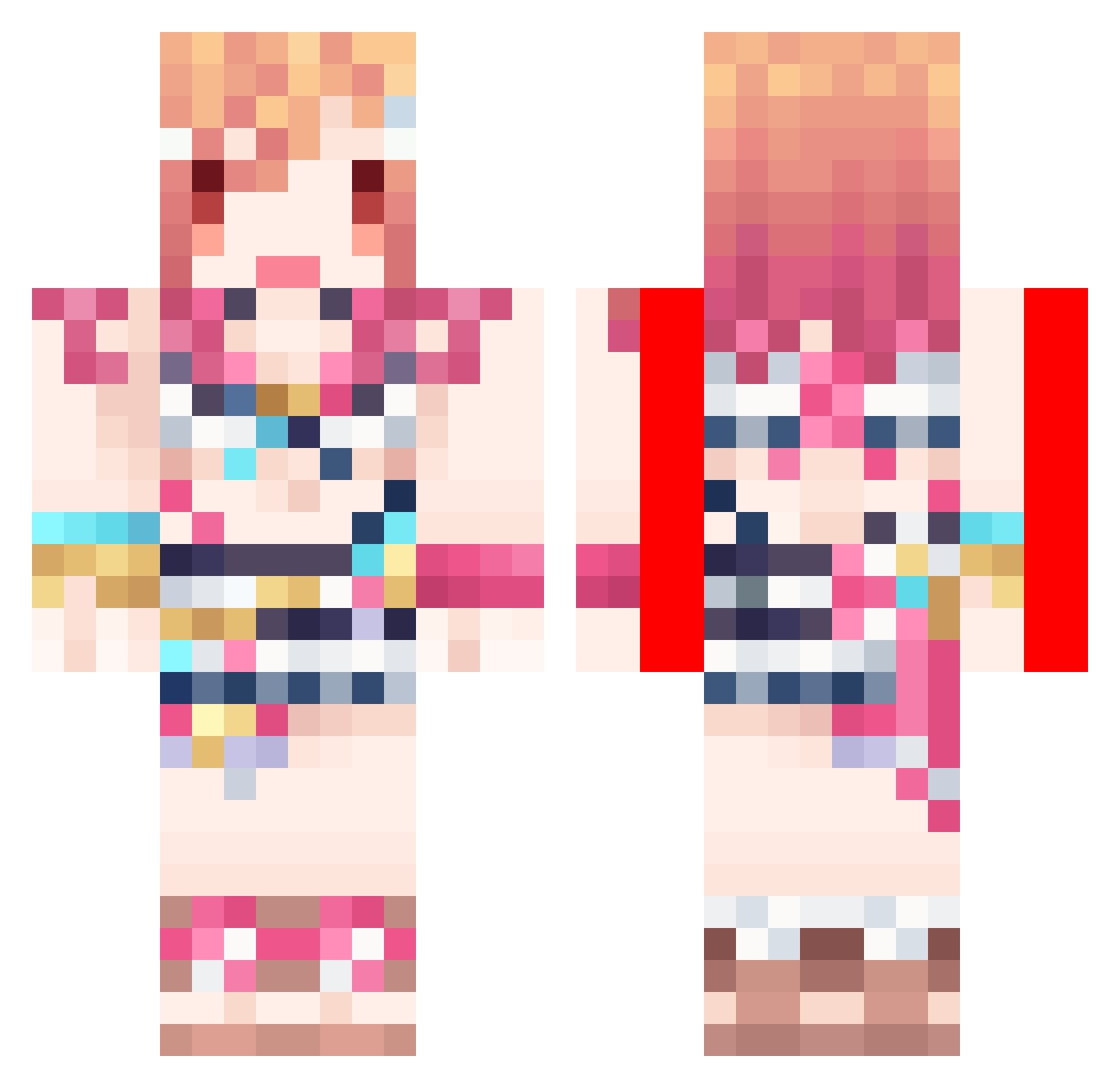 hiroprio Minecraft skin, front and back view