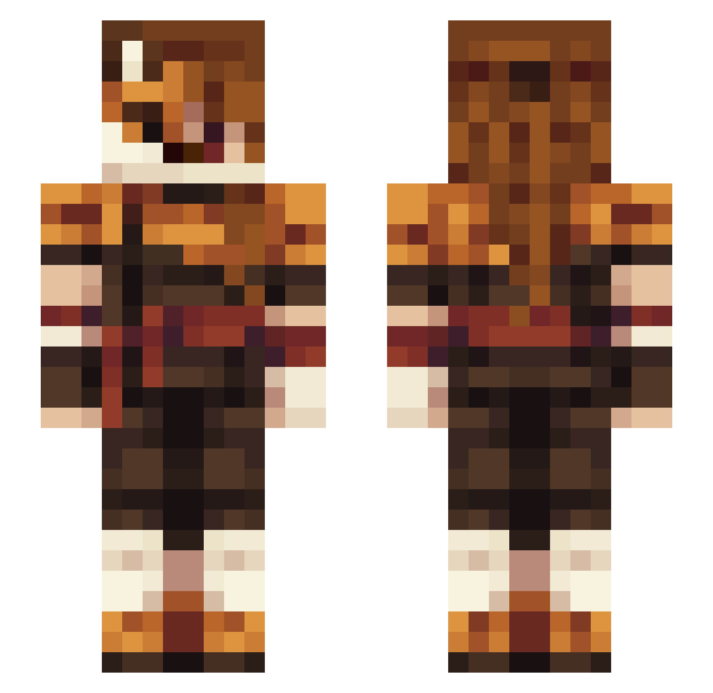 Seapeekay Minecraft skin, front and back view