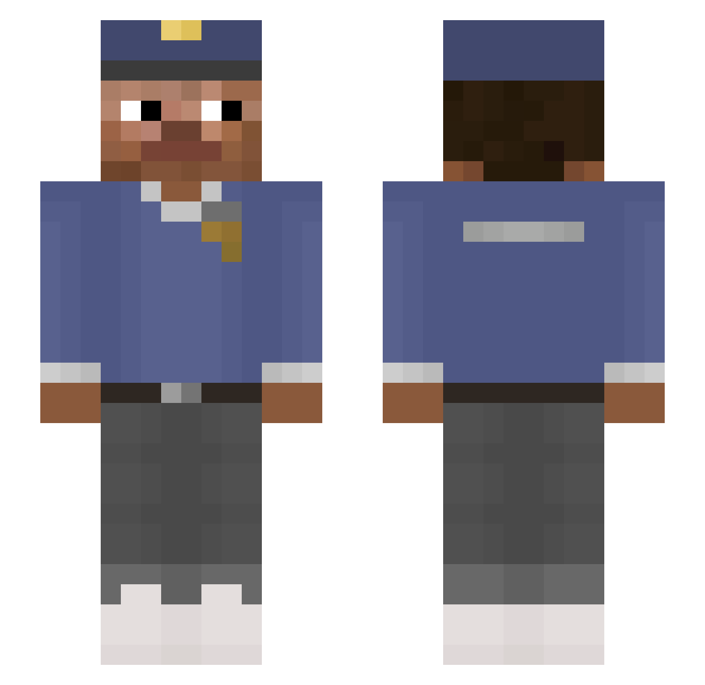 Aidjn Minecraft skin, front and back view