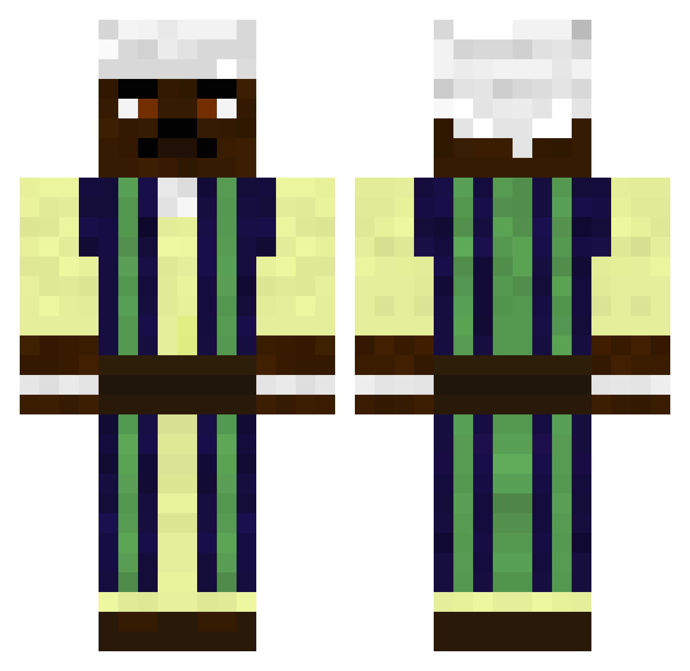 Yellowdem0n Minecraft skin, front and back view