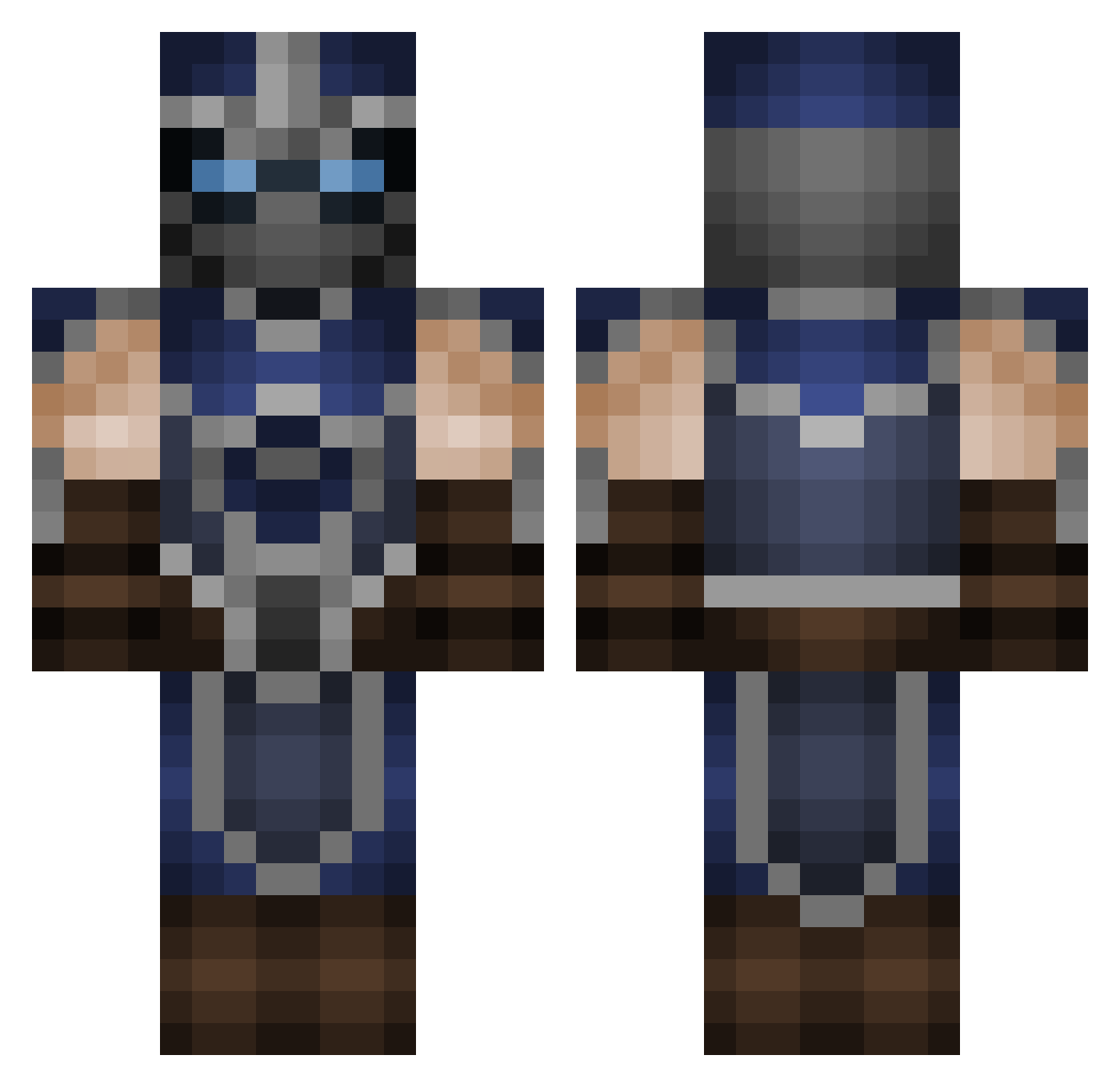 Riley_B Minecraft skin, front and back view