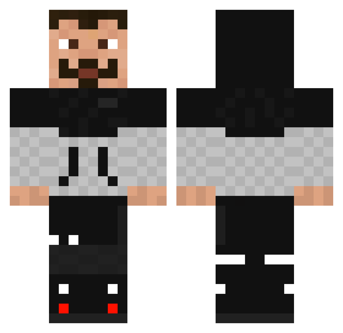 cx75 Minecraft skin, front and back view