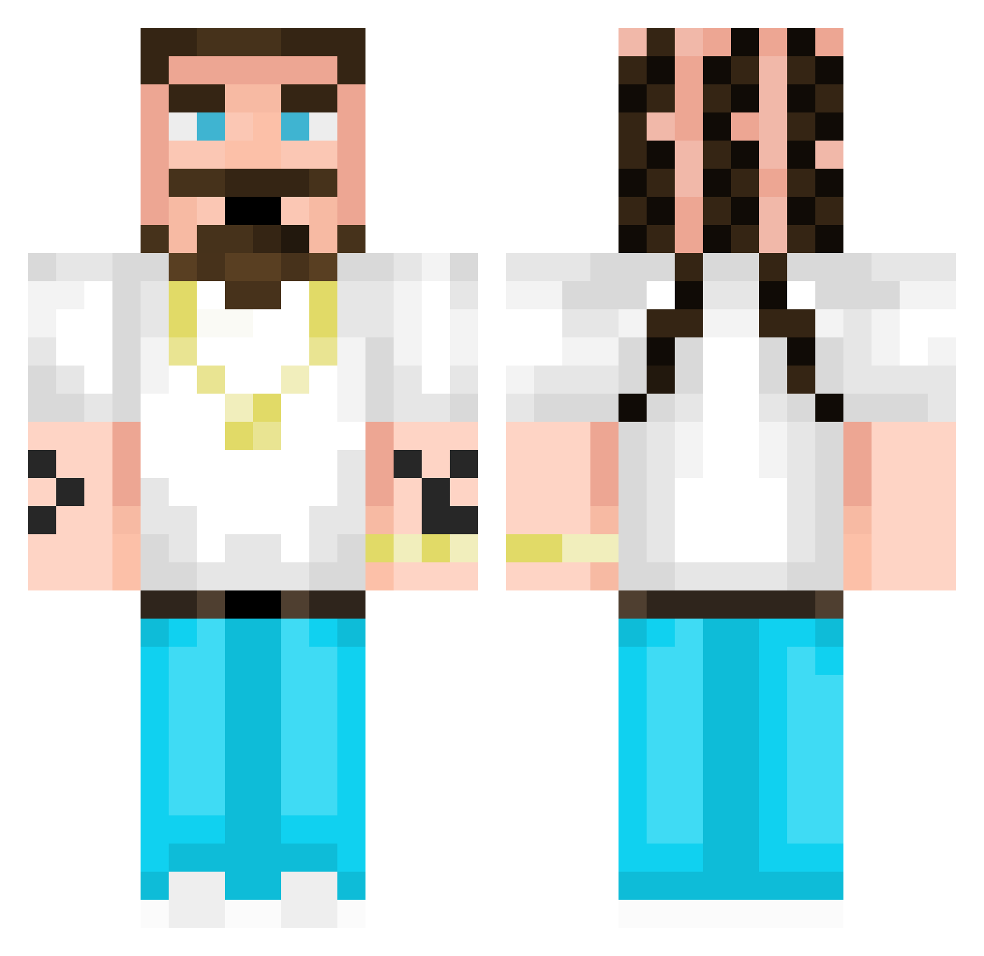 eaehiero Minecraft skin, front and back view
