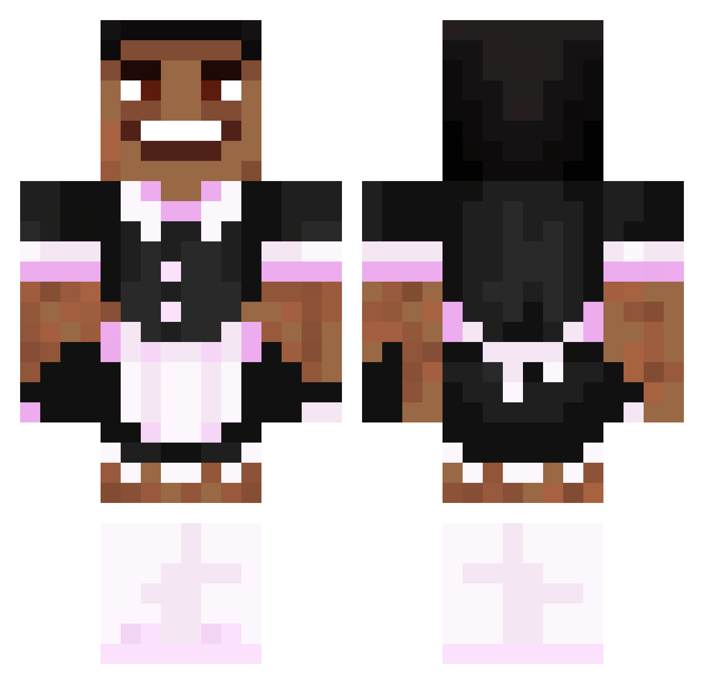 Inddingtons Minecraft skin, front and back view