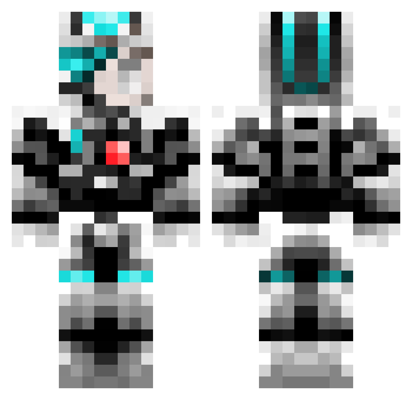 starjourney Minecraft skin, front and back view