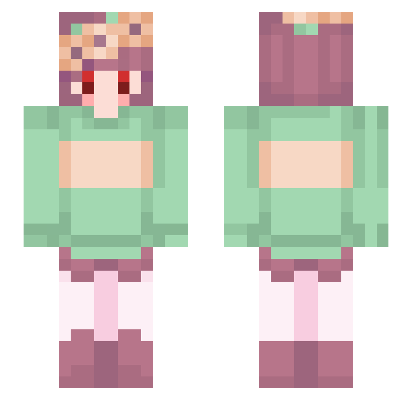 YoungJacobSon Minecraft skin, front and back view