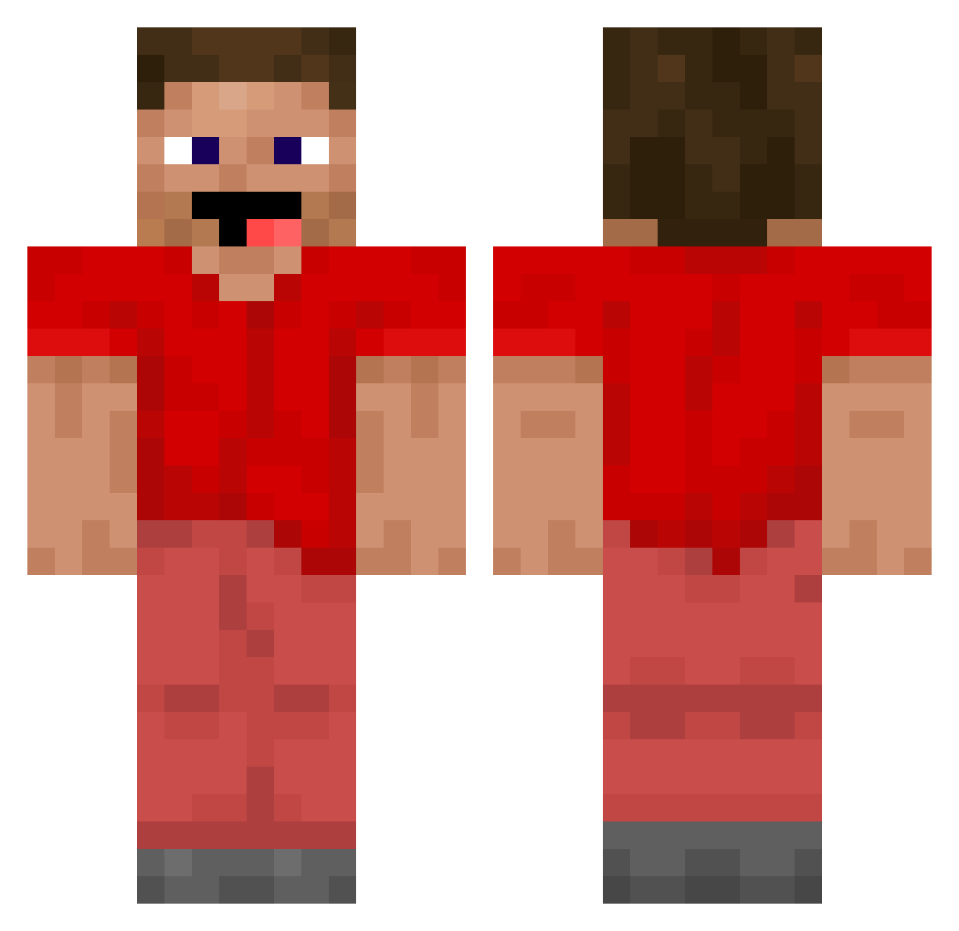SnappyYT Minecraft skin, front and back view