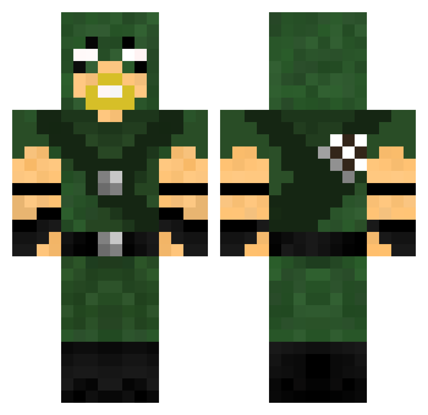 Petronix17 Minecraft skin, front and back view