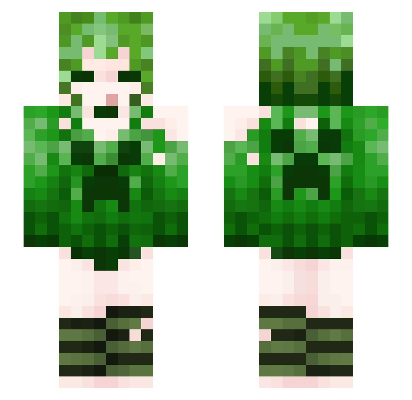 aruni Minecraft skin, front and back view