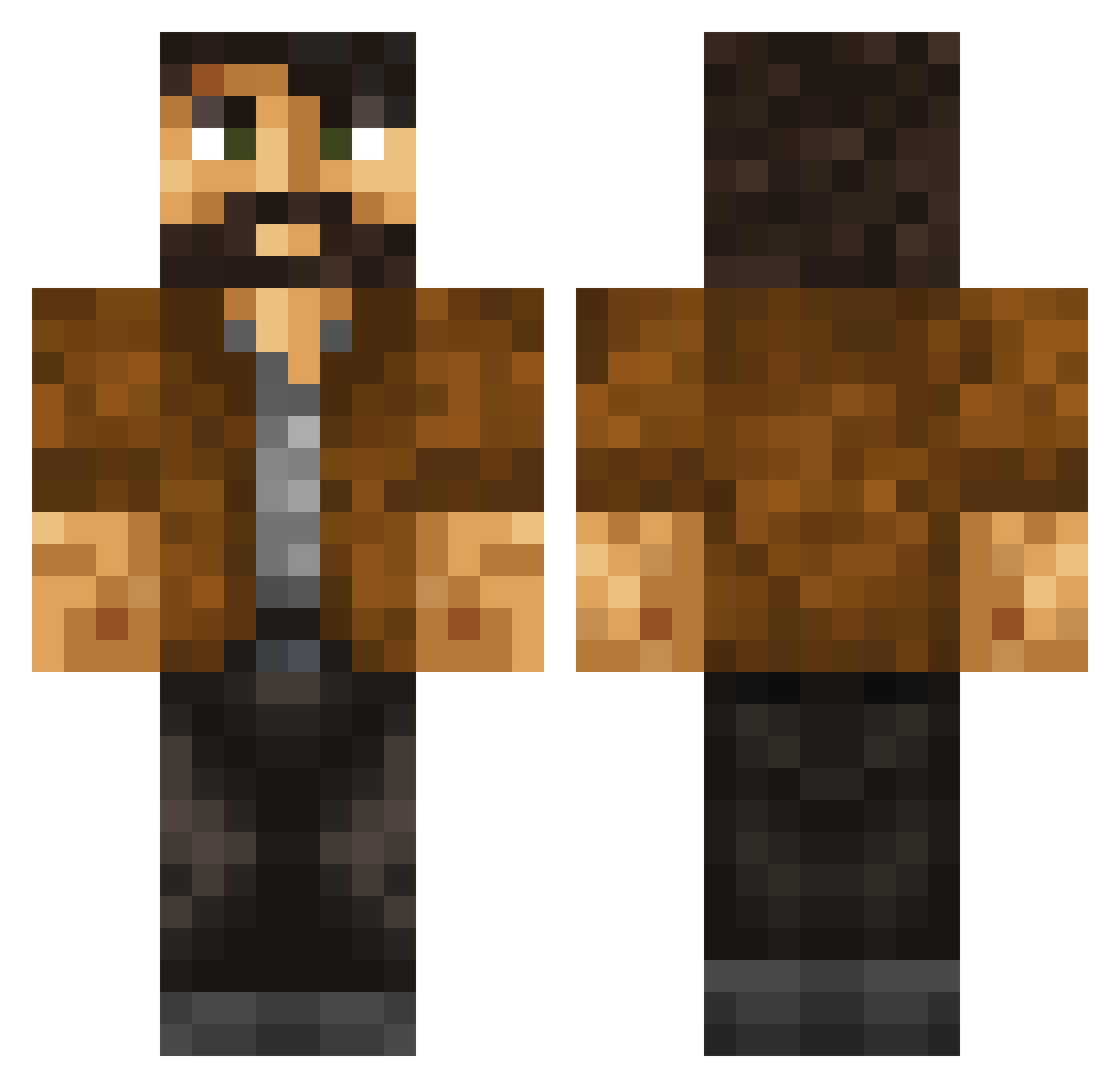 Herosek999 Minecraft skin, front and back view