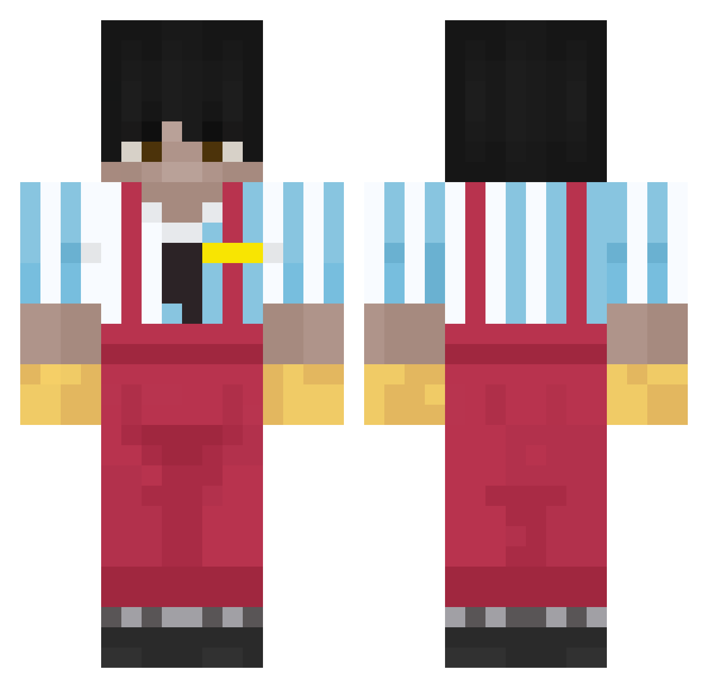 Breadlii Minecraft skin, front and back view