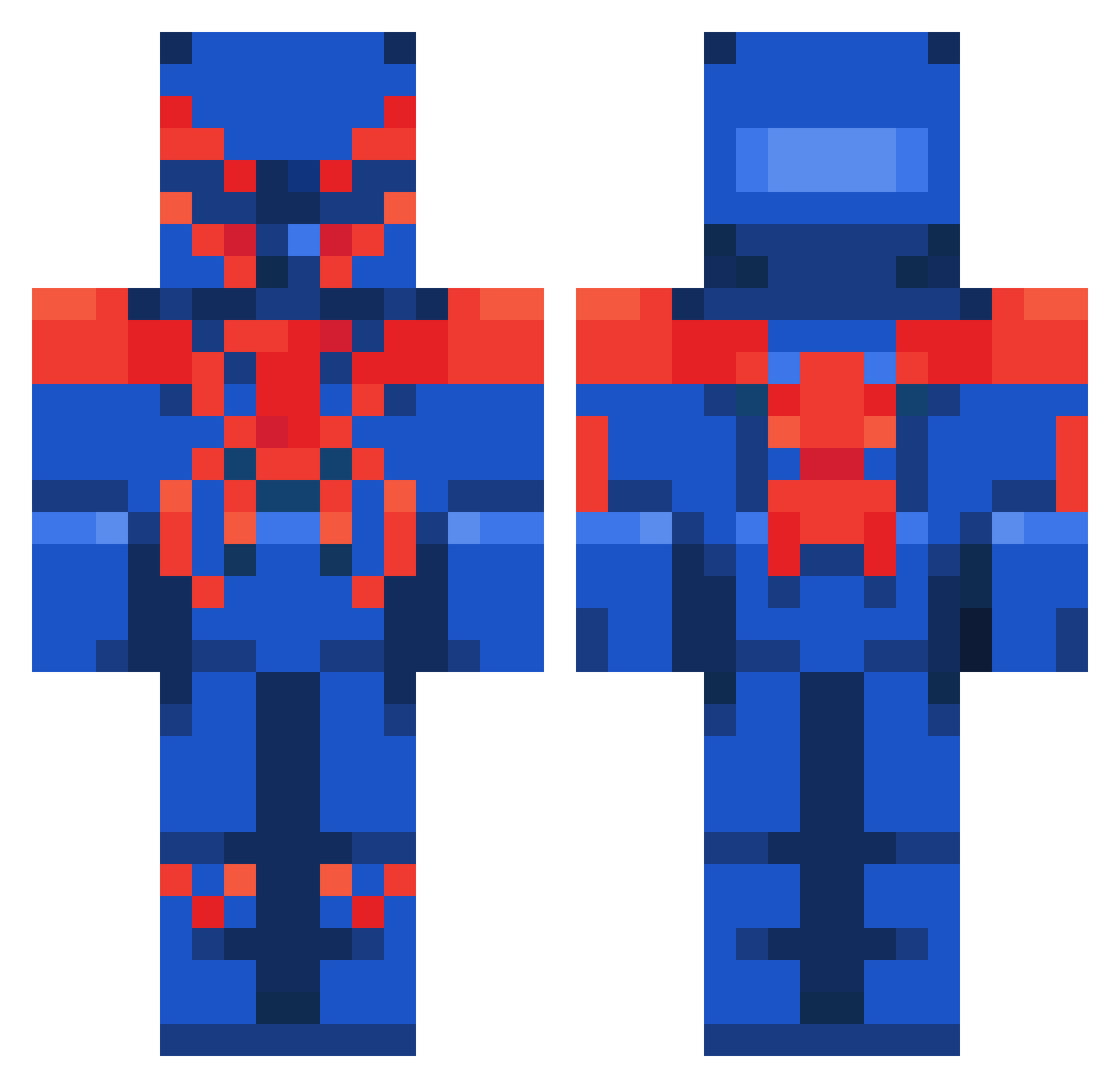 mantoster Minecraft skin, front and back view