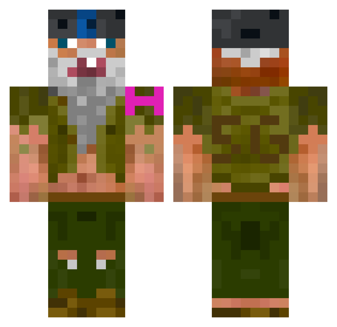 Real_Habibi Minecraft skin, front and back view