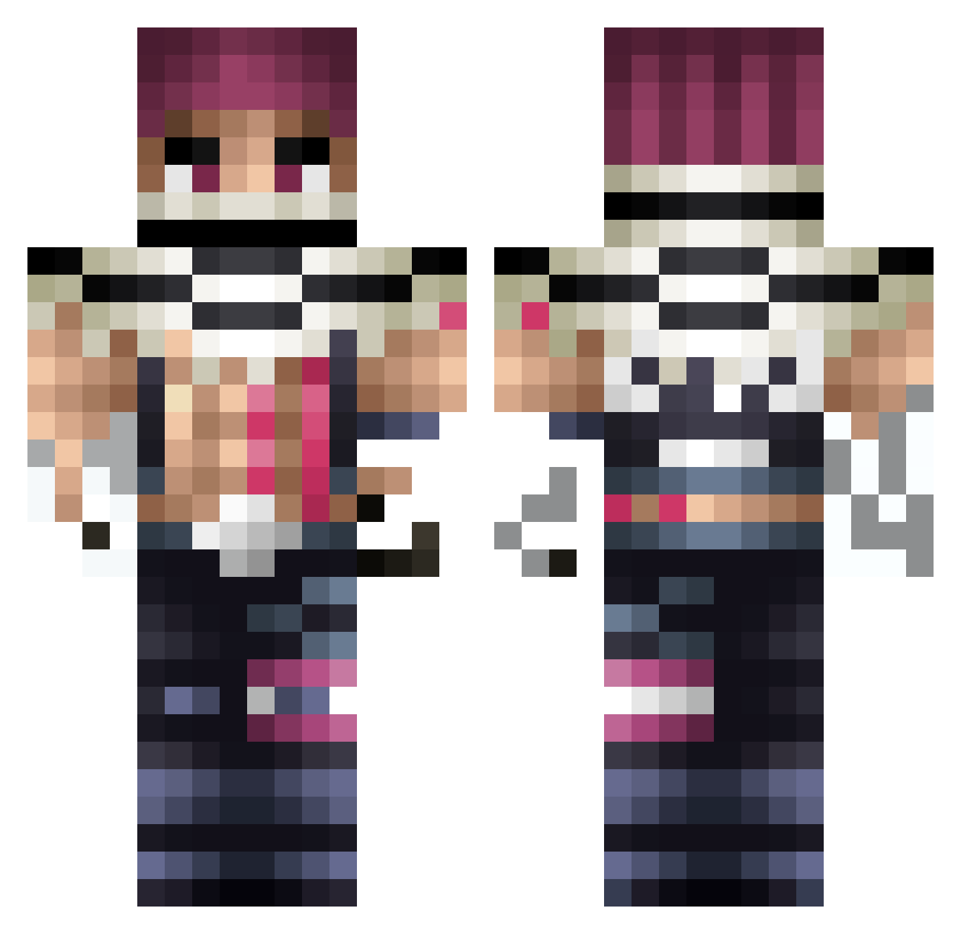 Hakuryuu_Ren99 Minecraft skin, front and back view