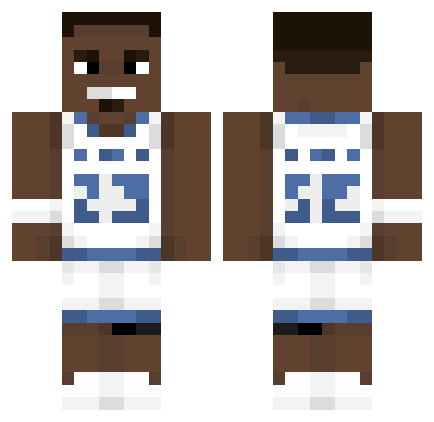 Nathers Minecraft skin, front and back view
