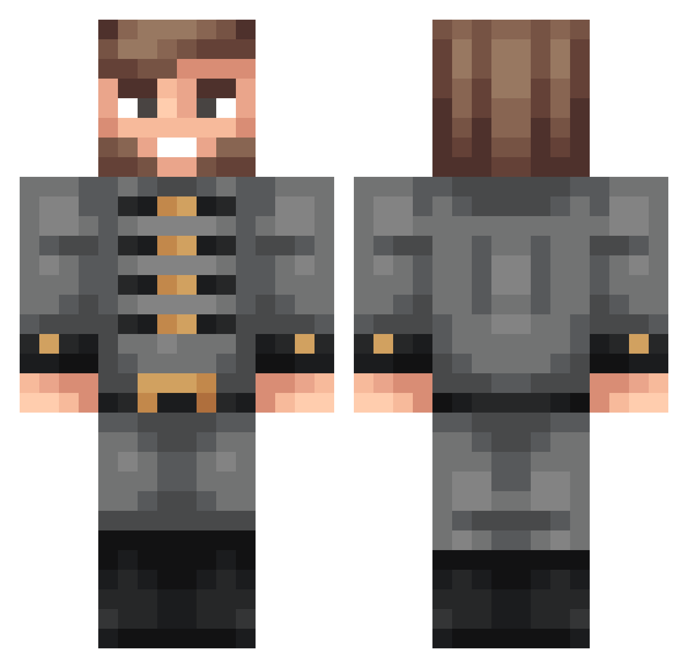 Occulted Minecraft skin, front and back view