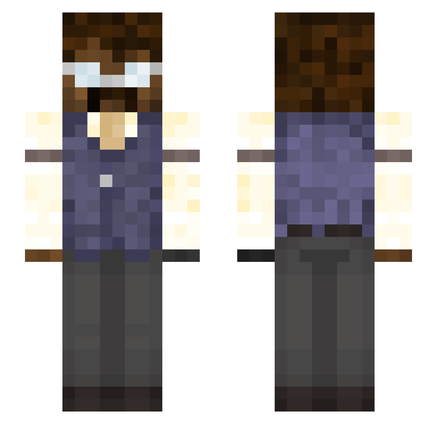 OrangeTyler101 Minecraft skin, front and back view