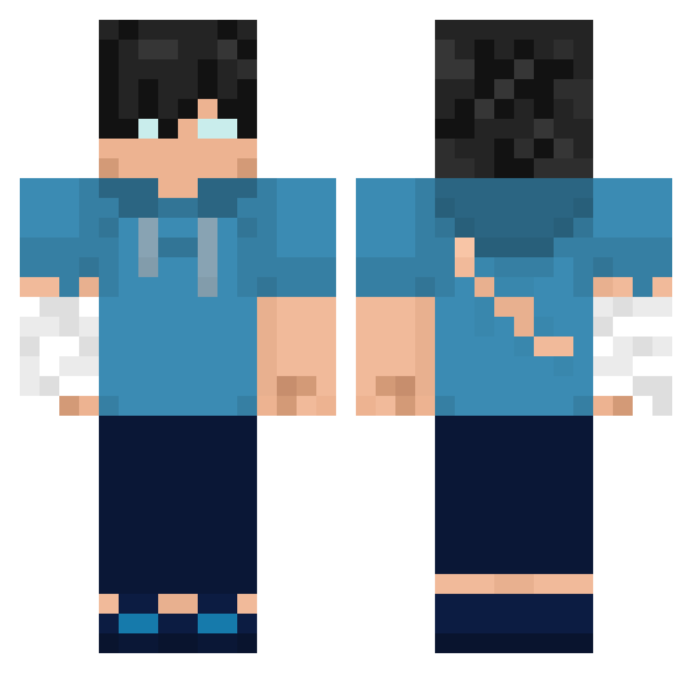 TheEternalNugg Minecraft skin, front and back view