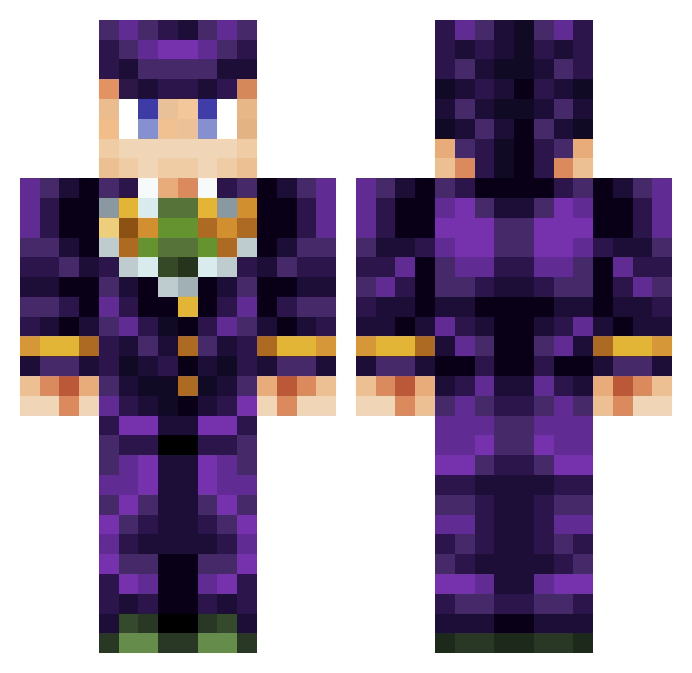 RudeCrown Minecraft skin, front and back view