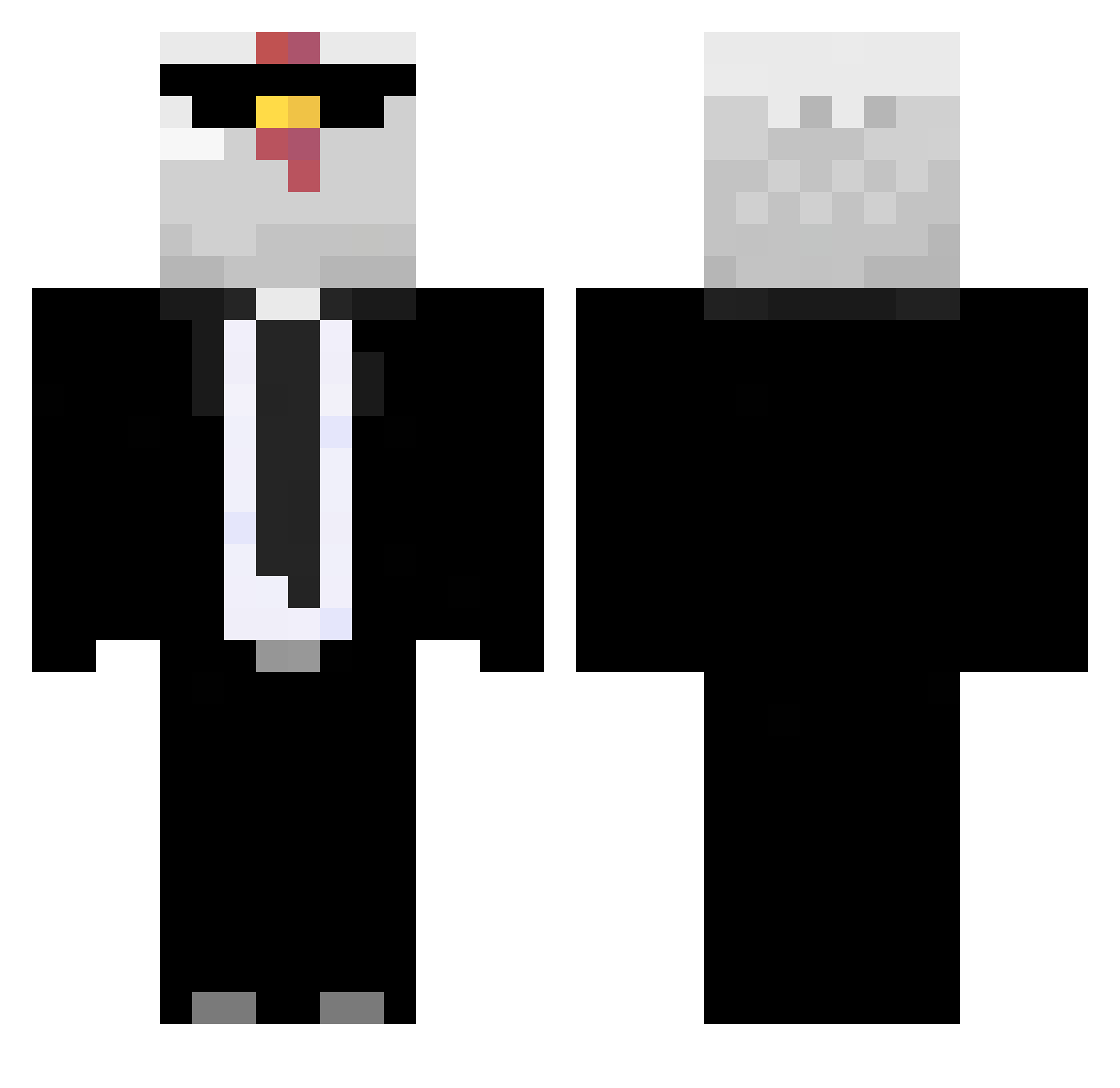 ShadowPetista Minecraft skin, front and back view
