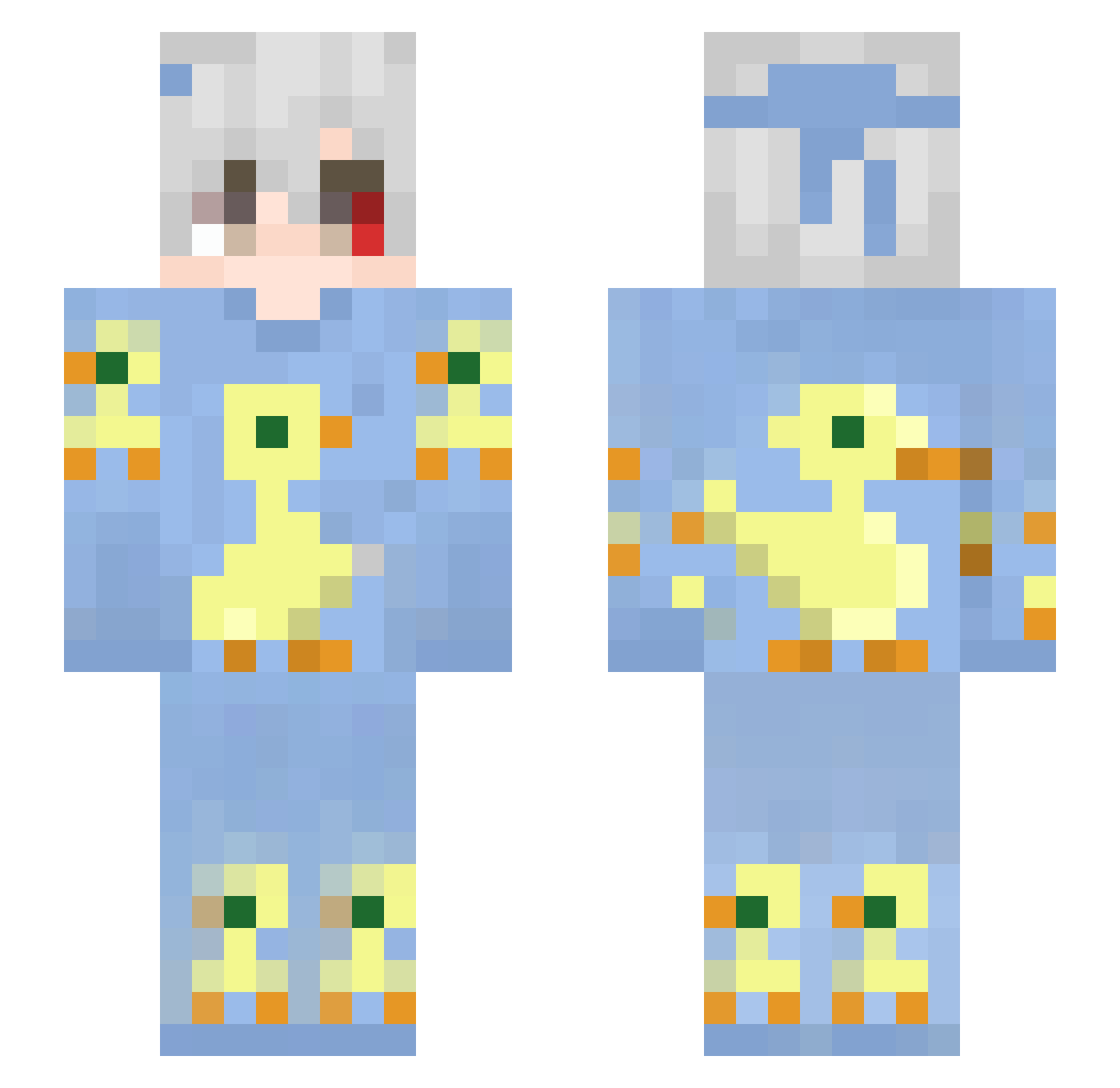 wySo42 Minecraft skin, front and back view