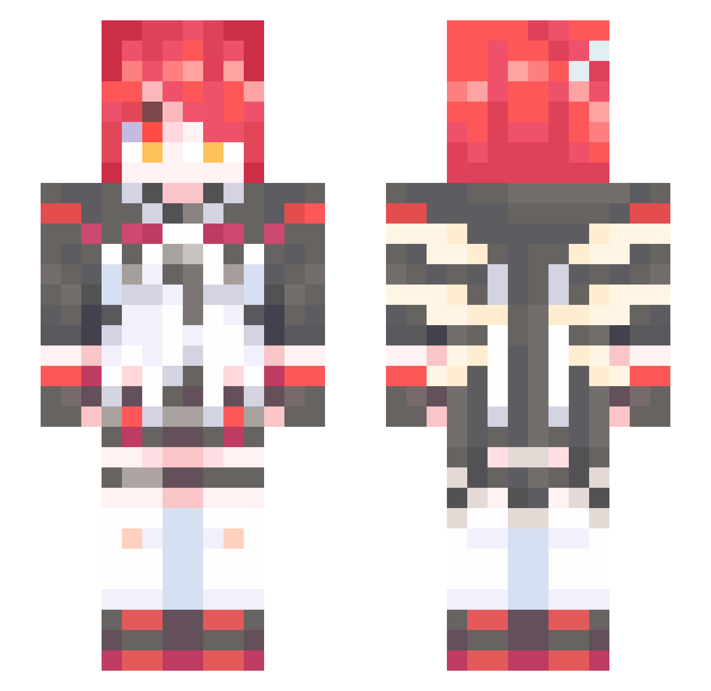 burgero Minecraft skin, front and back view