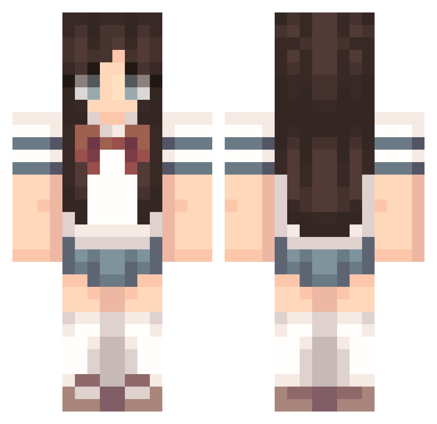 Rosaliwi Minecraft skin, front and back view