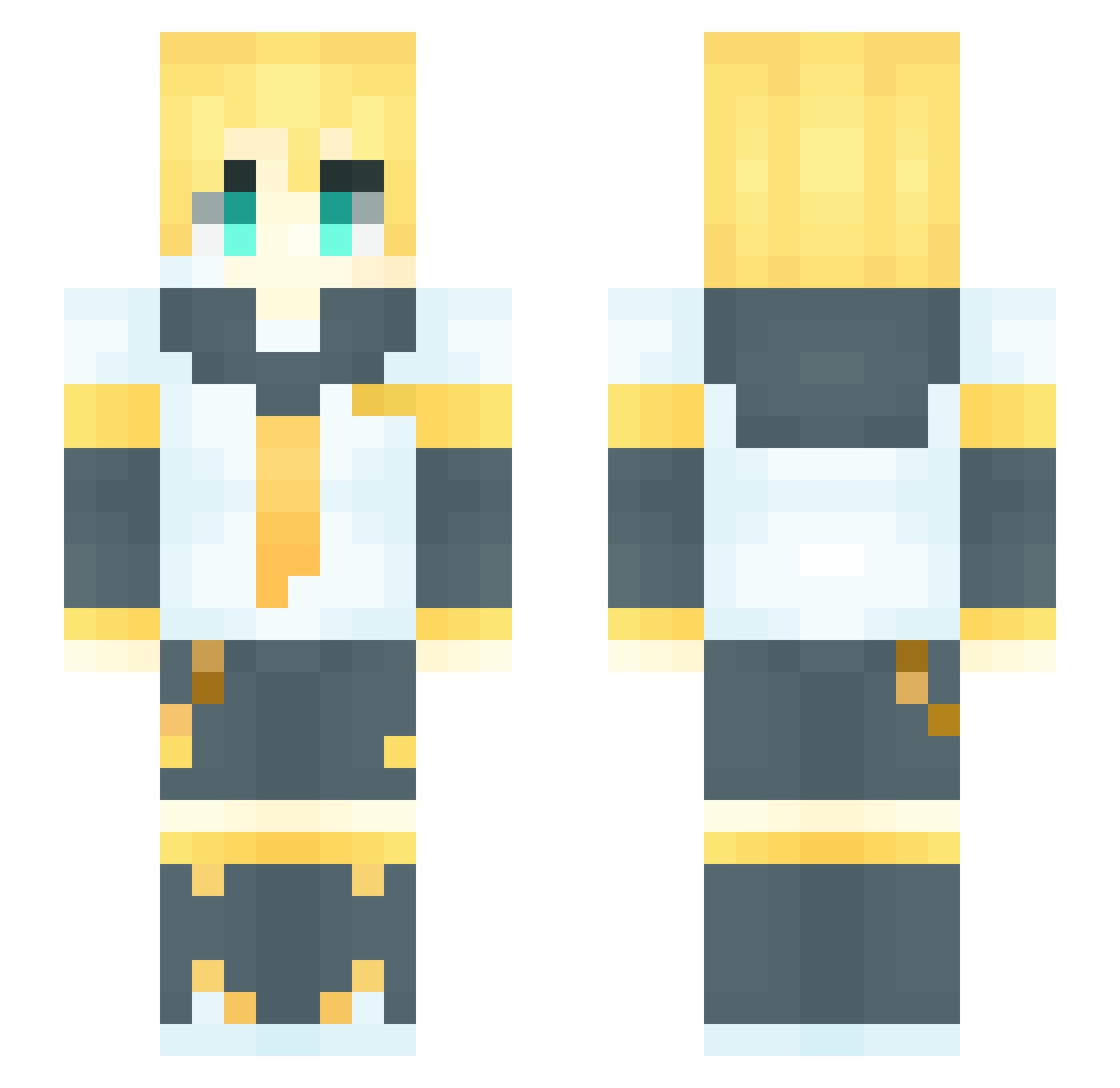 Astro53 Minecraft skin, front and back view