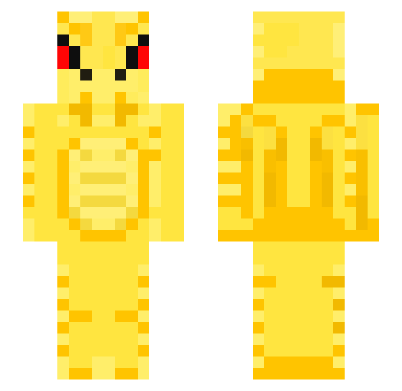 Cayzio Minecraft skin, front and back view