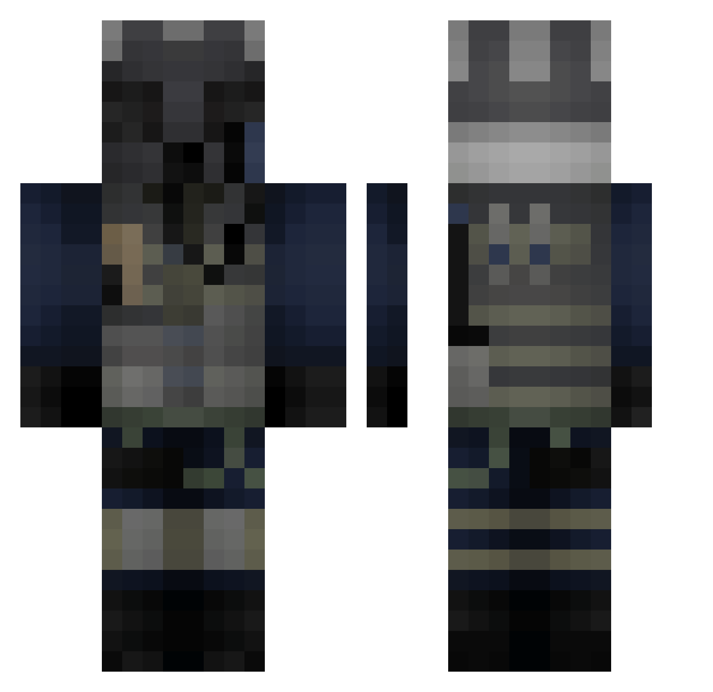 Yer0e Minecraft skin, front and back view