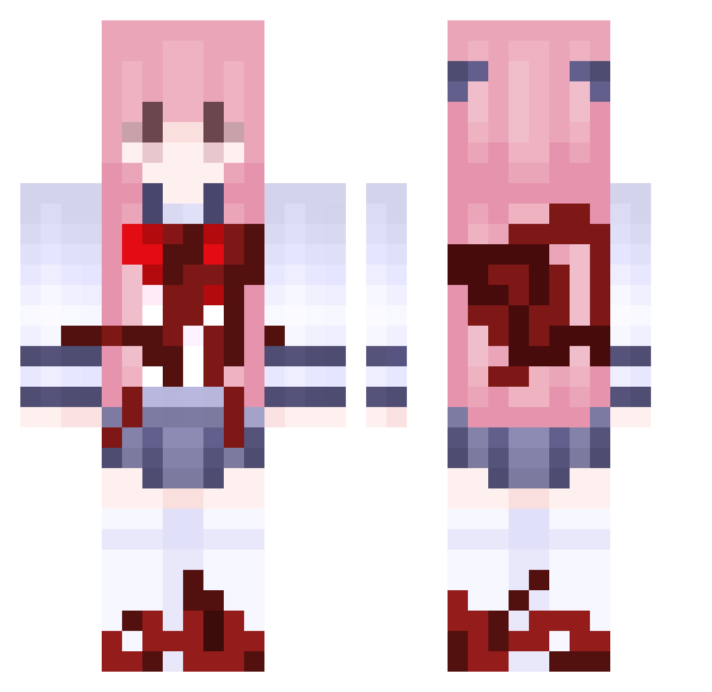 nula71 Minecraft skin, front and back view