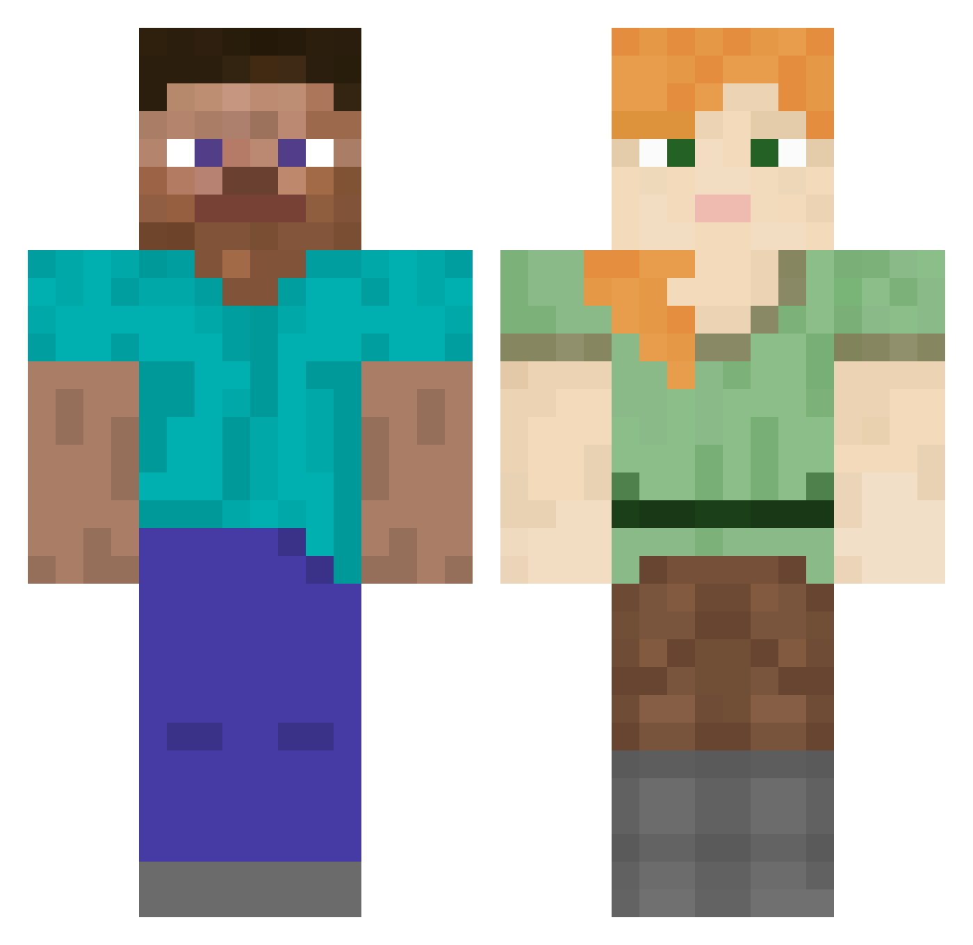vodka_00 Minecraft skin, front and back view