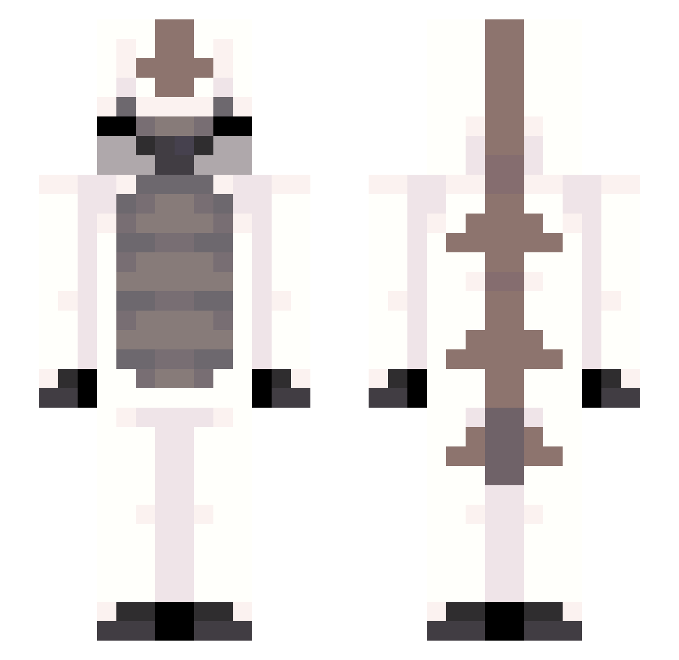 Noifern Minecraft skin, front and back view