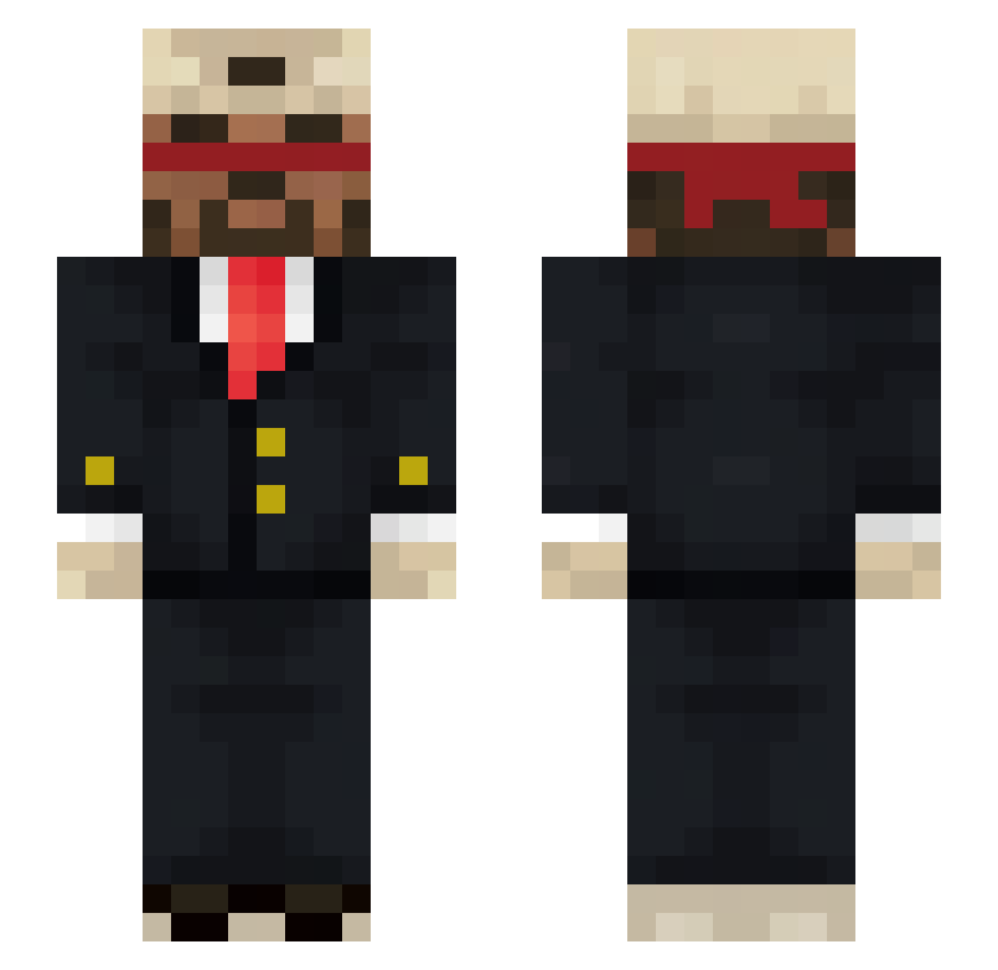 noribeko Minecraft skin, front and back view