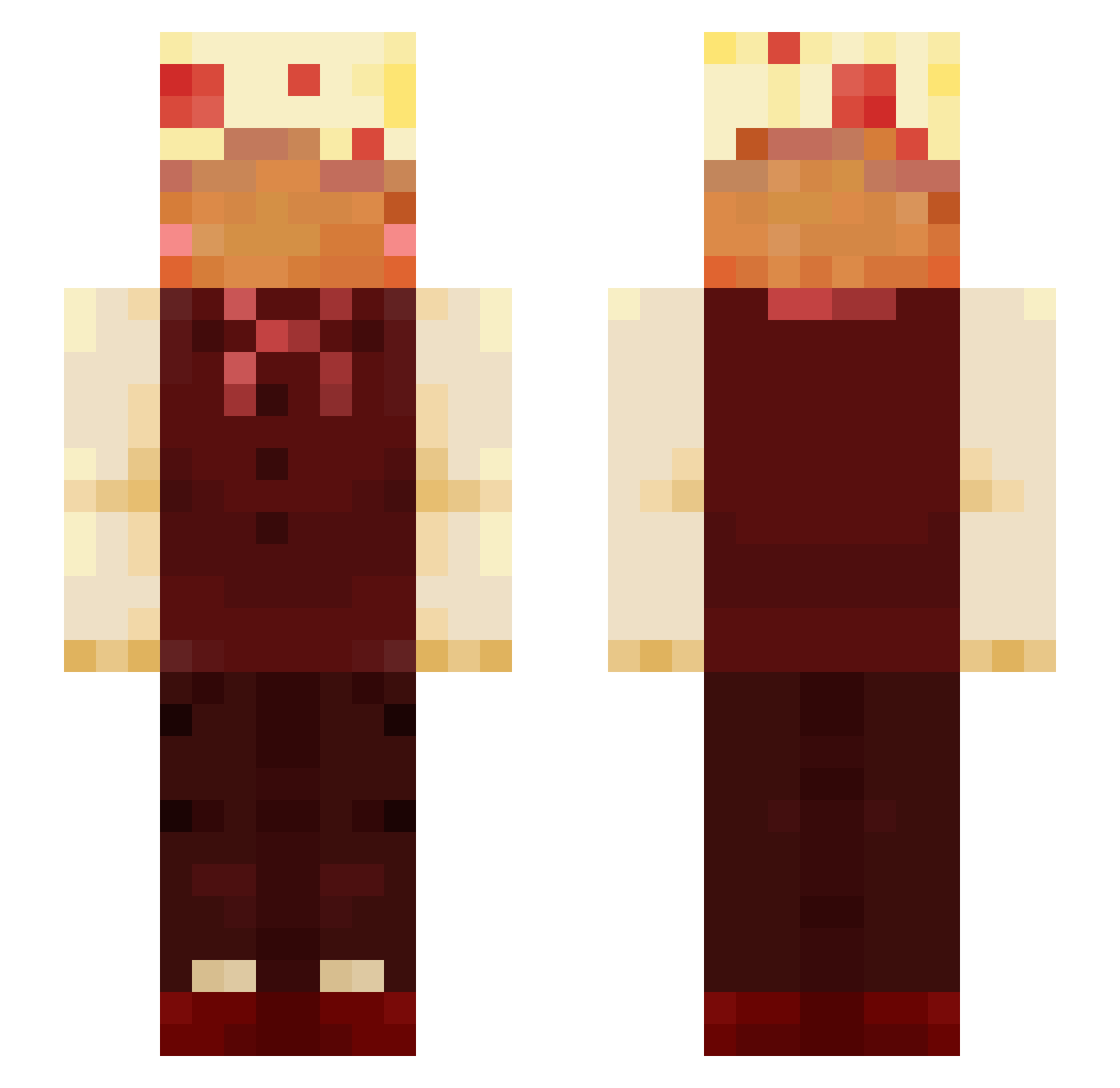 c3ks Minecraft skin, front and back view
