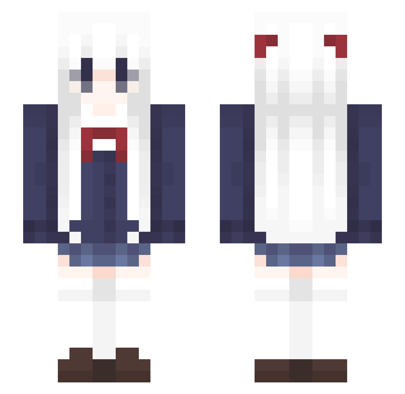 qtzt Minecraft skin, front and back view