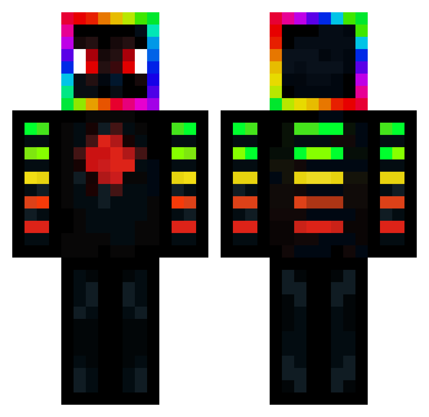 PilotHouse Minecraft skin, front and back view