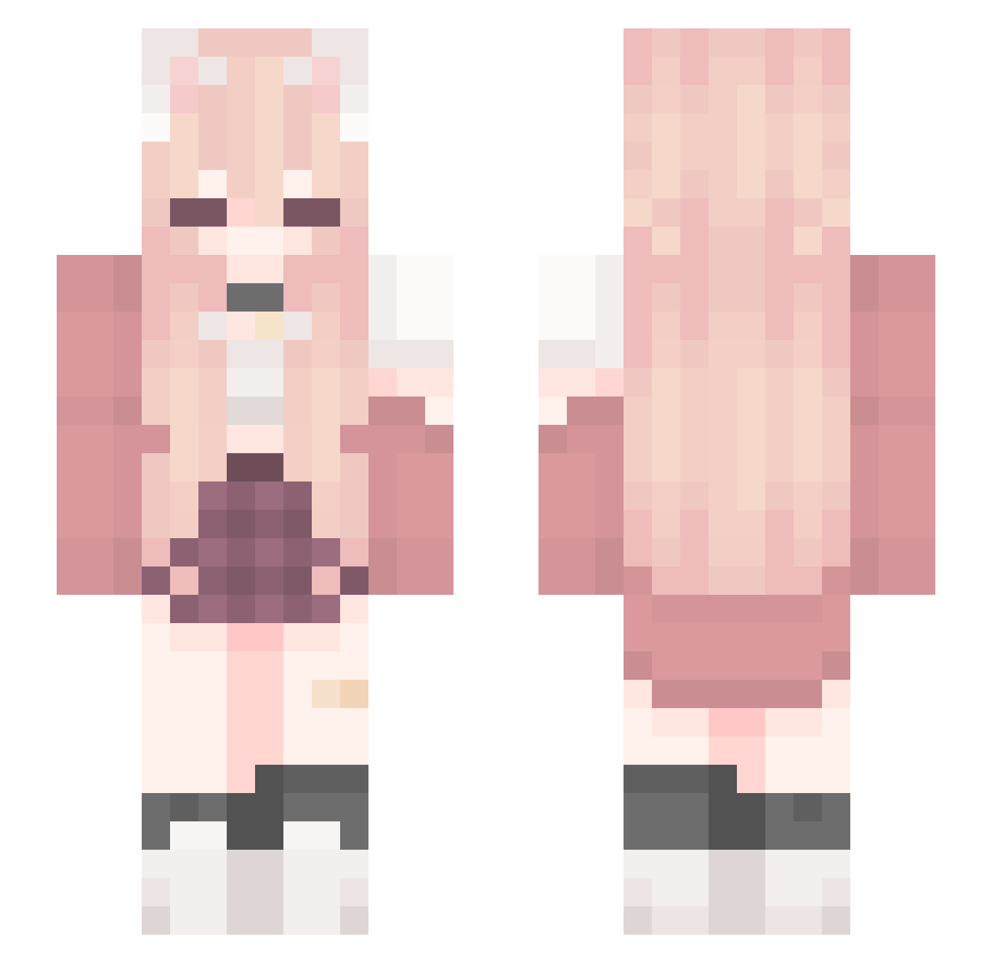 zykzak Minecraft skin, front and back view