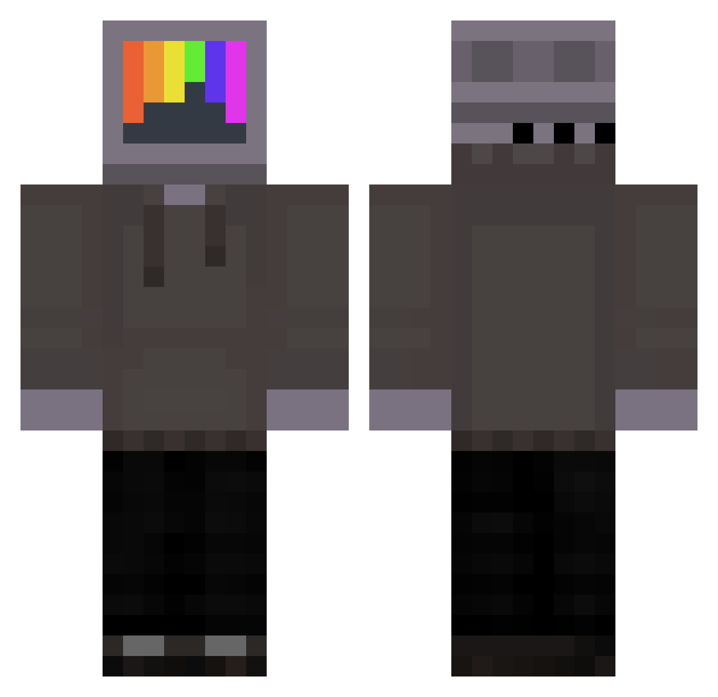 Ch0nkL04DER Minecraft skin, front and back view